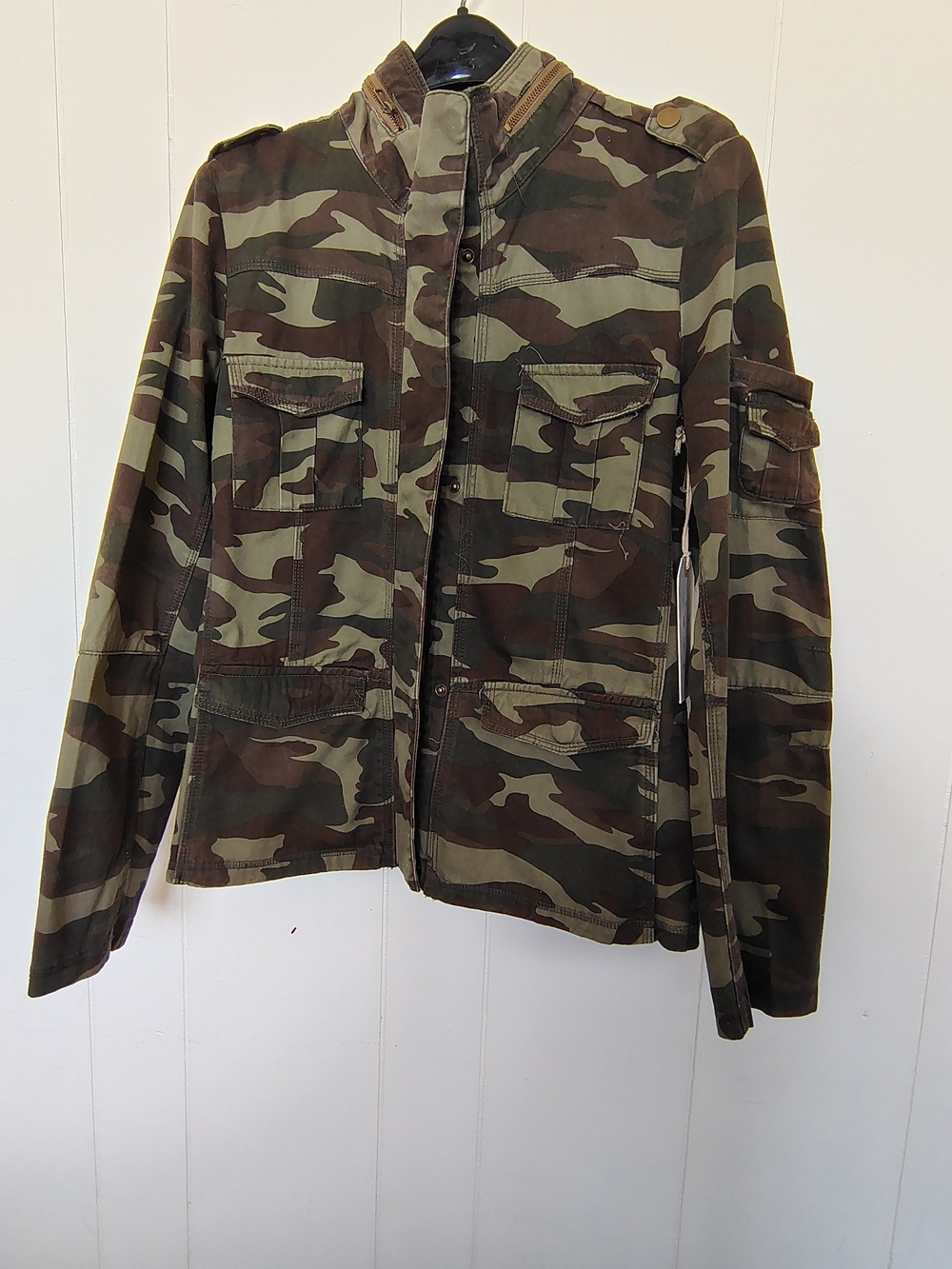 Angel Kiss Camouflage Military Field Jacket - Green Brown Size XL.